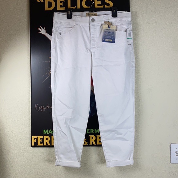 NWT Democracy “Ab Solution” Crop Ankle Jeans White - Picture 9 of 14